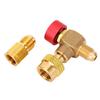 Cooling Fluid Charging Valve 90 Degree Brass Alloy HVAC Control Valve for R22 R32 R410
