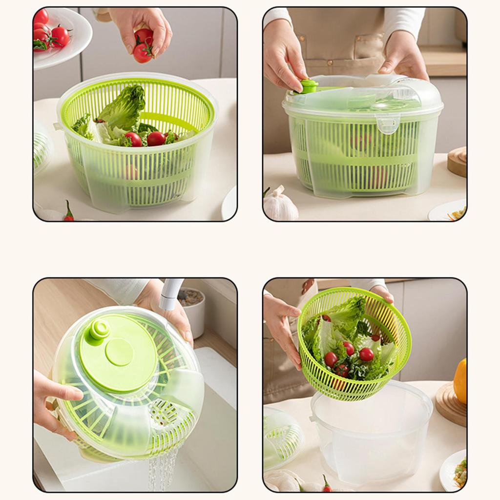 Salad Spinner Easy Clean Dining Room Reusable Serving Multipurpose Vegetable Dryer for Herb Greens Fruits Washing Draining