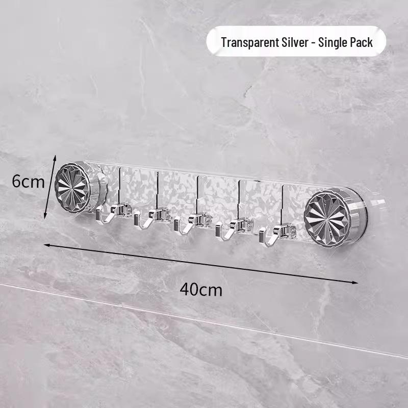Rotating Suction Cup Bathroom Hooks - No Drill Towel Storage Shelf