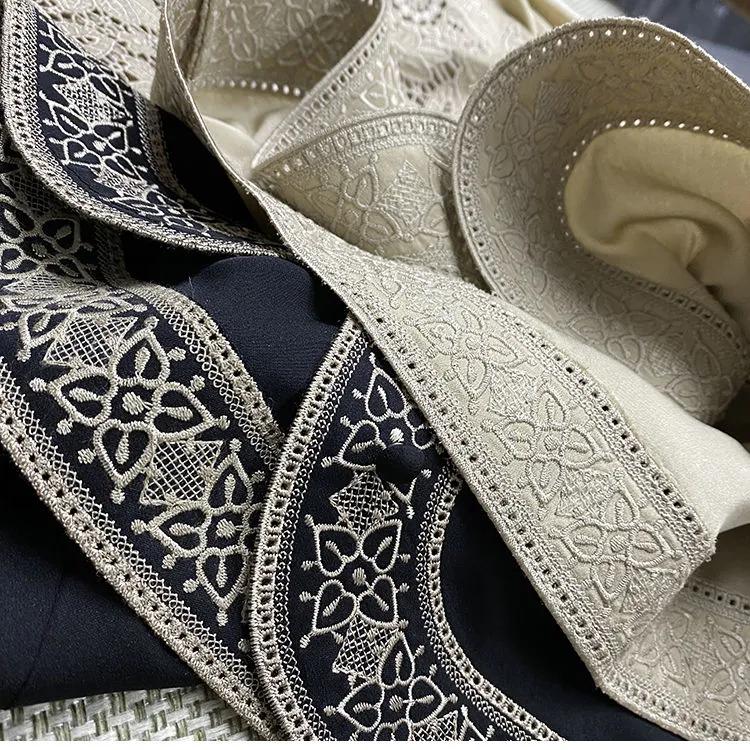 Dámská podzimní elegantní designová vyšívaná košile se stojáčkem a dlouhým rukávem, elegantní a volný top