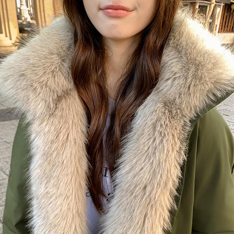 Mote Damekåper Vinterparkas Fuskepelskrage Løse Tykke Varm Oversize Yttertøy Damejakker