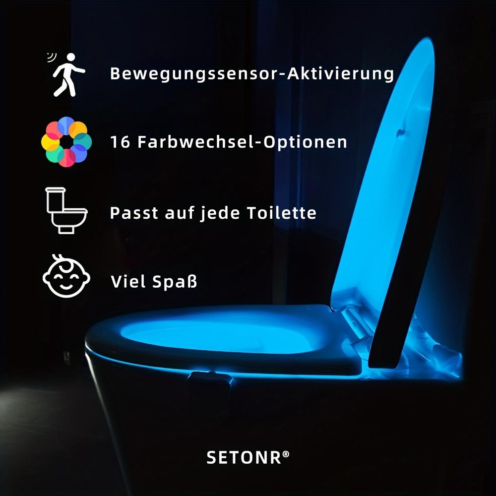 16-color motion-sensor toilet light, built into the toilet bowl, bathroom LED night light, suitable for toilets, Christmas gift.