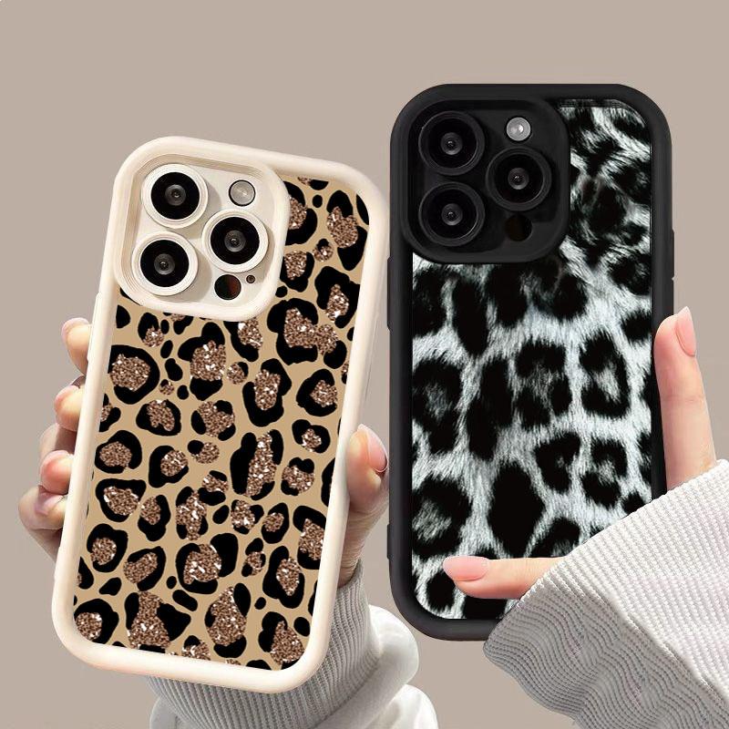 INS Mode Leopardendruck Schwarzes Handyhülle für Xiaomi Poco X7 Pro X6 X5 X3 M6 Pro 4G F5 Pro F6 F7 Stoßfeste Weiche Bumper Abdeckung