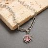 New Wine Red Cherry Gold Colour Pendant Necklace For Women Personality Fashion Necklace Wedding Jewelry Birthday Gifts