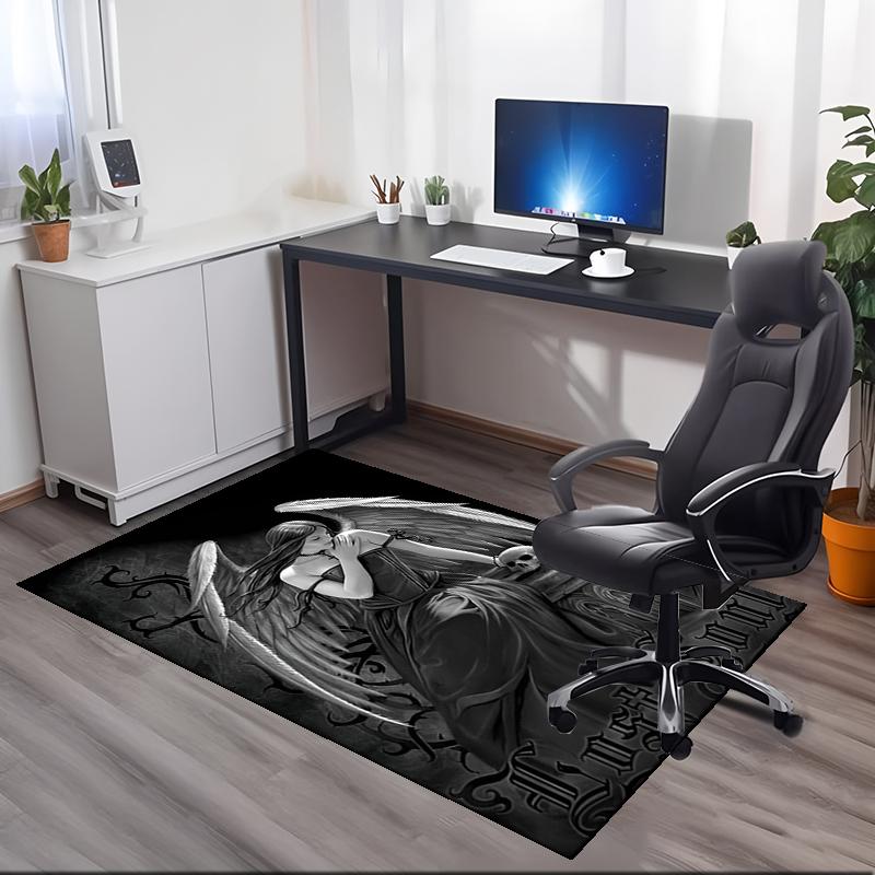 Dark Printed Carpetrugfor Office Chair Living Room Bedroom Kitchen Room Decor Gifts