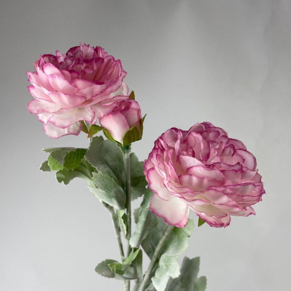 High Quality Artificial Peony Flower with Flocked Stem 51cm Tall Silk Fake Flower for Home Table Decoration