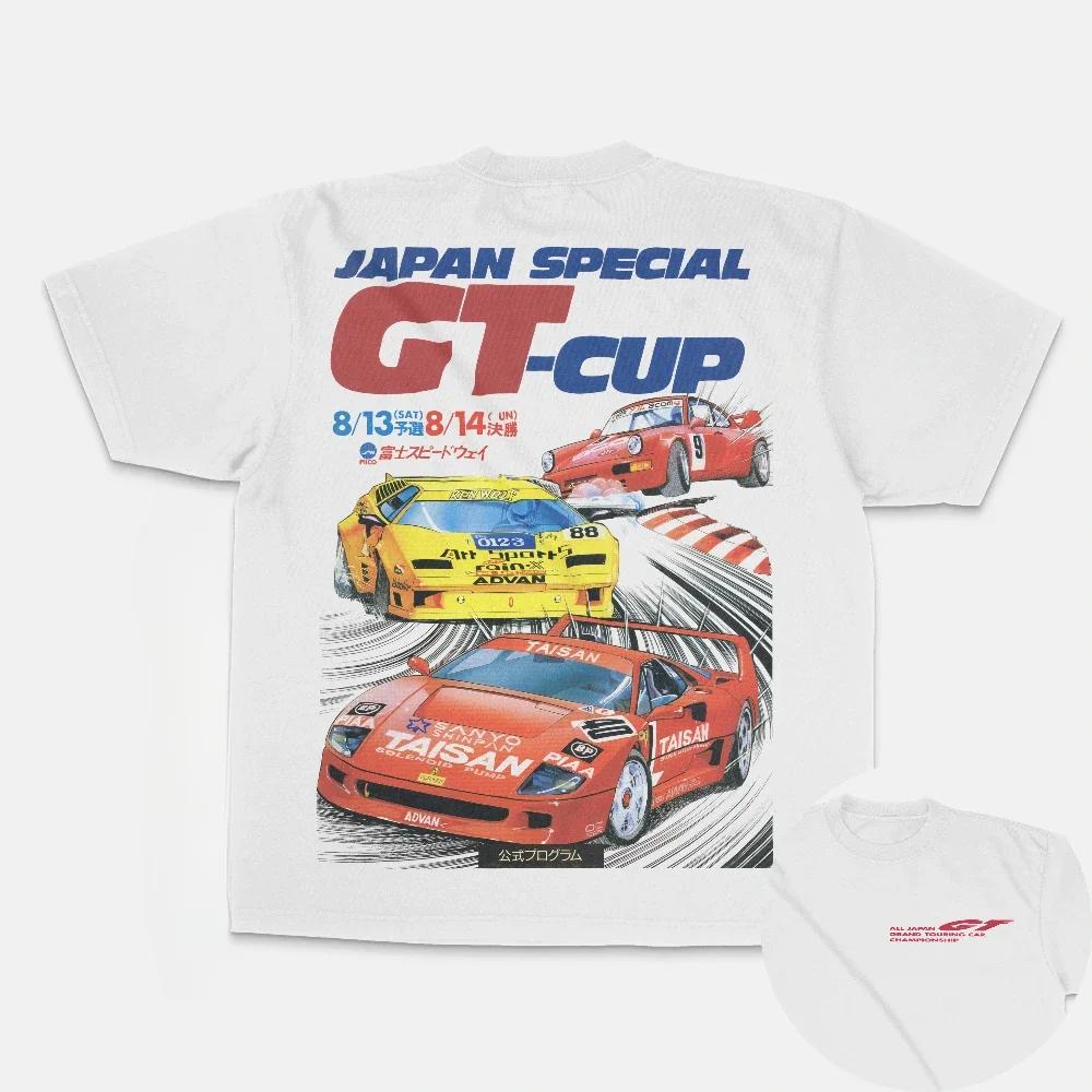 

2025 Fashion Summer Men Women GT-Cup T-Shirt Vintage Racing Tops Tees Retro Graphic Clothing Daily Casual Stylish Streetwear 4XL