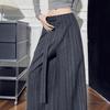 Korean Style High-End Wide-Leg Striped Suit Pants for Women - Spring/Summer 2026 Slimming High-Waisted Design