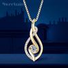 Real Full Moissanite Necklace for Women Twisted Pendant Choker Chain 925 Silver Yellow Gold Color Fine Jewelry with Certificate