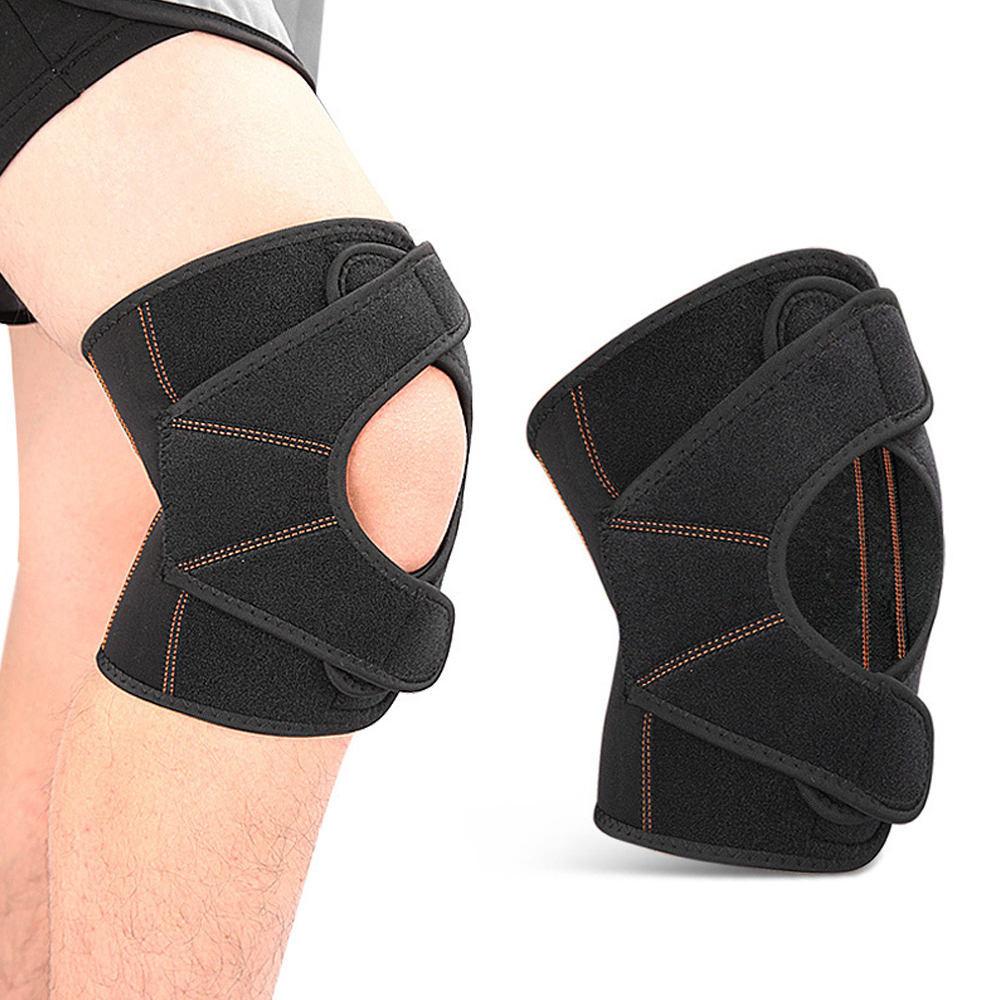 1Pcs Adjustable Compression Knee Brace for Knee Pain Relief Knee Brace for Working Out, Running, Open Patella Support