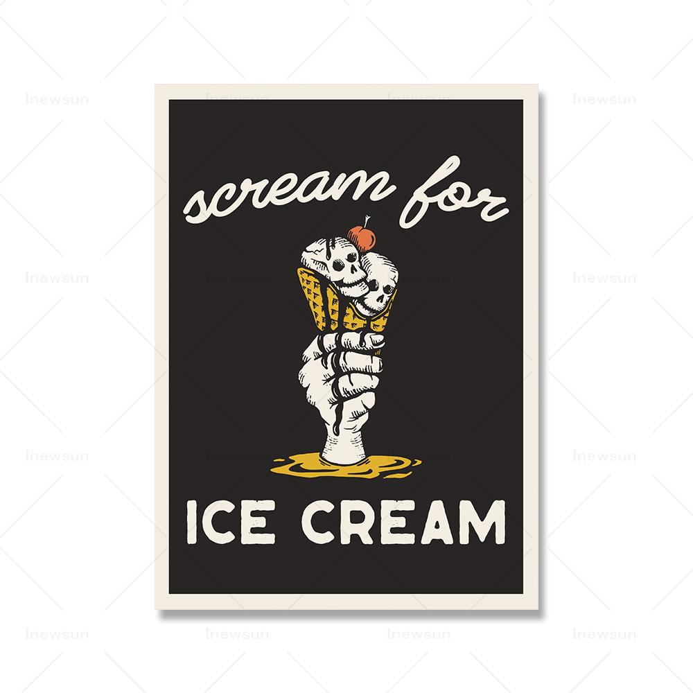 

Темный Хэллоуин мороженое призрак тыква осень настенная живопись холст картины цитаты плакаты и принты настенные панно декор детской комнаты 21x30cm No Framed