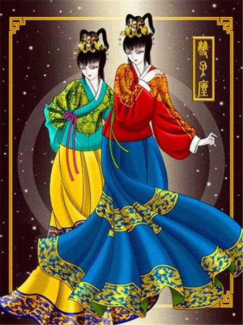 Helt kvadratisk diamantmaleri Duekorsstingsett Diamantbroderi Dyremosaikksalg Rhinestone Bilder Hjemmeinnredning