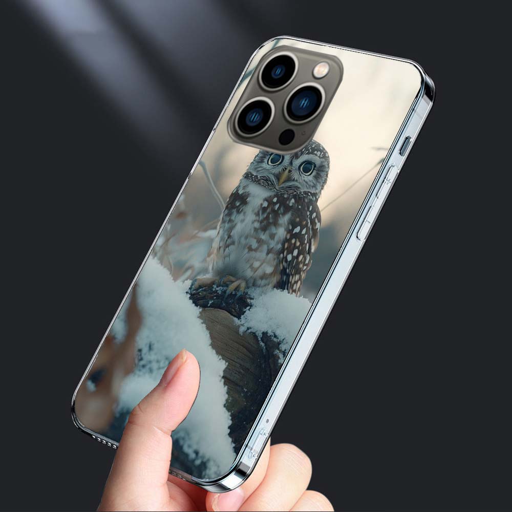 Owl In Winter Phone Case For Iphone 16E 15 Pro 14 Plus 17E 16 17 Pro Max Air 11 12 13 Mini Shockproof Capa Cute Cover TPU Cle
