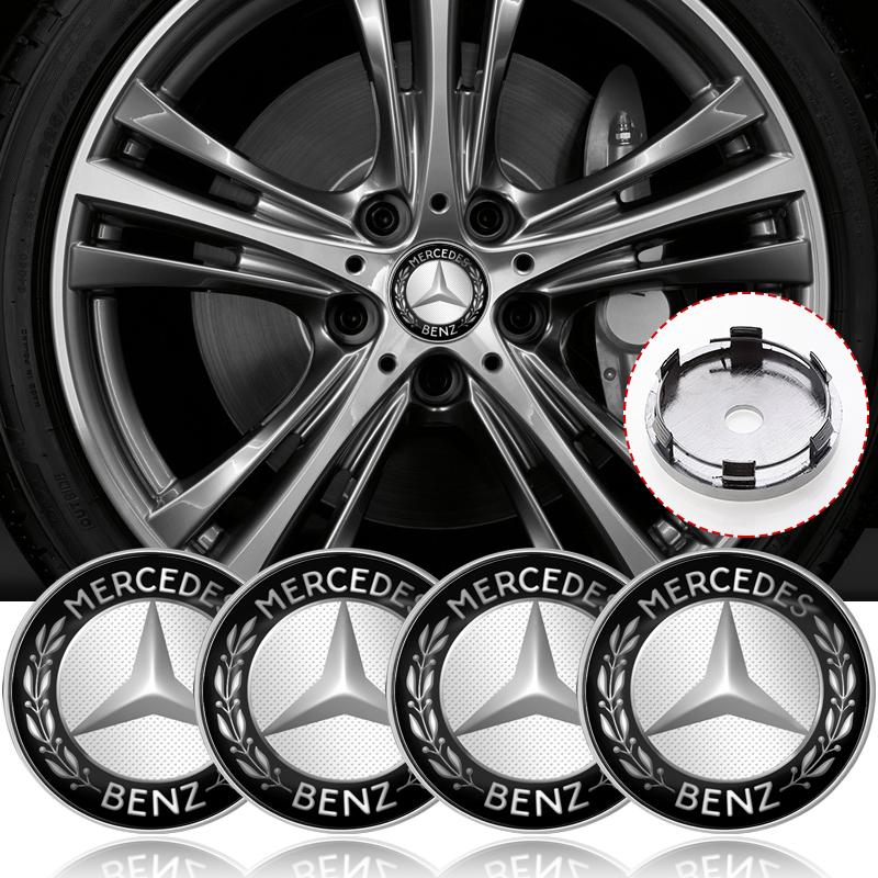 4Pcs Car Wheel Center Hub Cap Car Rims Dust-proof Cover Hubcaps For Mercedes-Benz AMG GLC GLK W211 W221 W220 W163 W164 W203 W204 A B C E S SLK Class