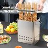 Przenośny Grill Bez dymu Stal Nierdzewna Grillowanie Węglowe Zewnętrzny Wewnętrzny Podwójnego Zastosowania Piekarnik do Duszenia Mały Wytrzymały Grill BBQ