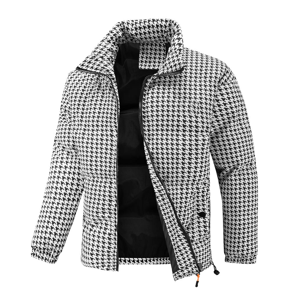 Jesienne i Zimowe Bawełniane Ubrania w Kratę, Style Jesienne i Zimowe, Gruba Bawełniana Kurtka dla Pary