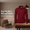 Men's Quarter Zip Pullover Sweater - Solid Color Long Sleeve Casual Top Slim Fit Half Zip Sweatshirt for Autumn & Winter Outwear