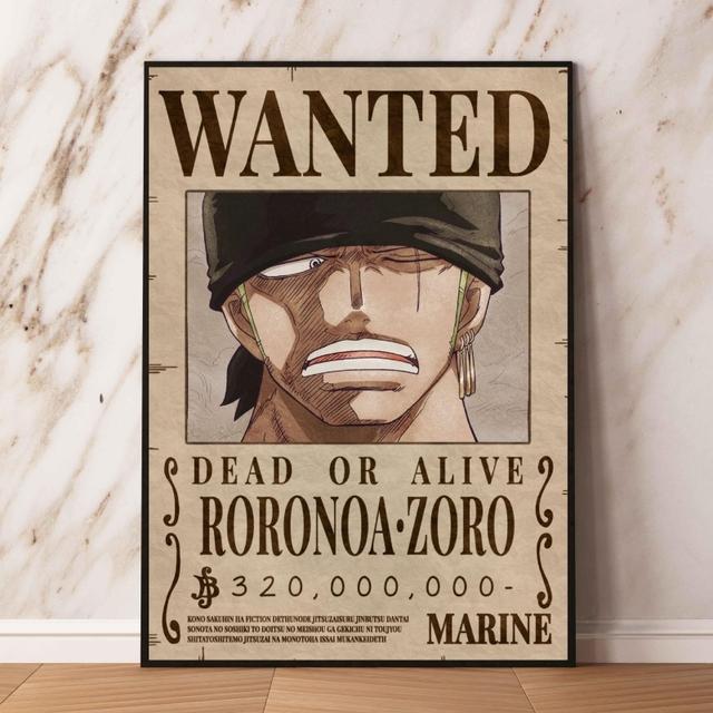 Artă de perete din pânză Integrated Bounty Wanted Zoro Decorare Dormitor Copii Sufragerie Modernă Poză Comică