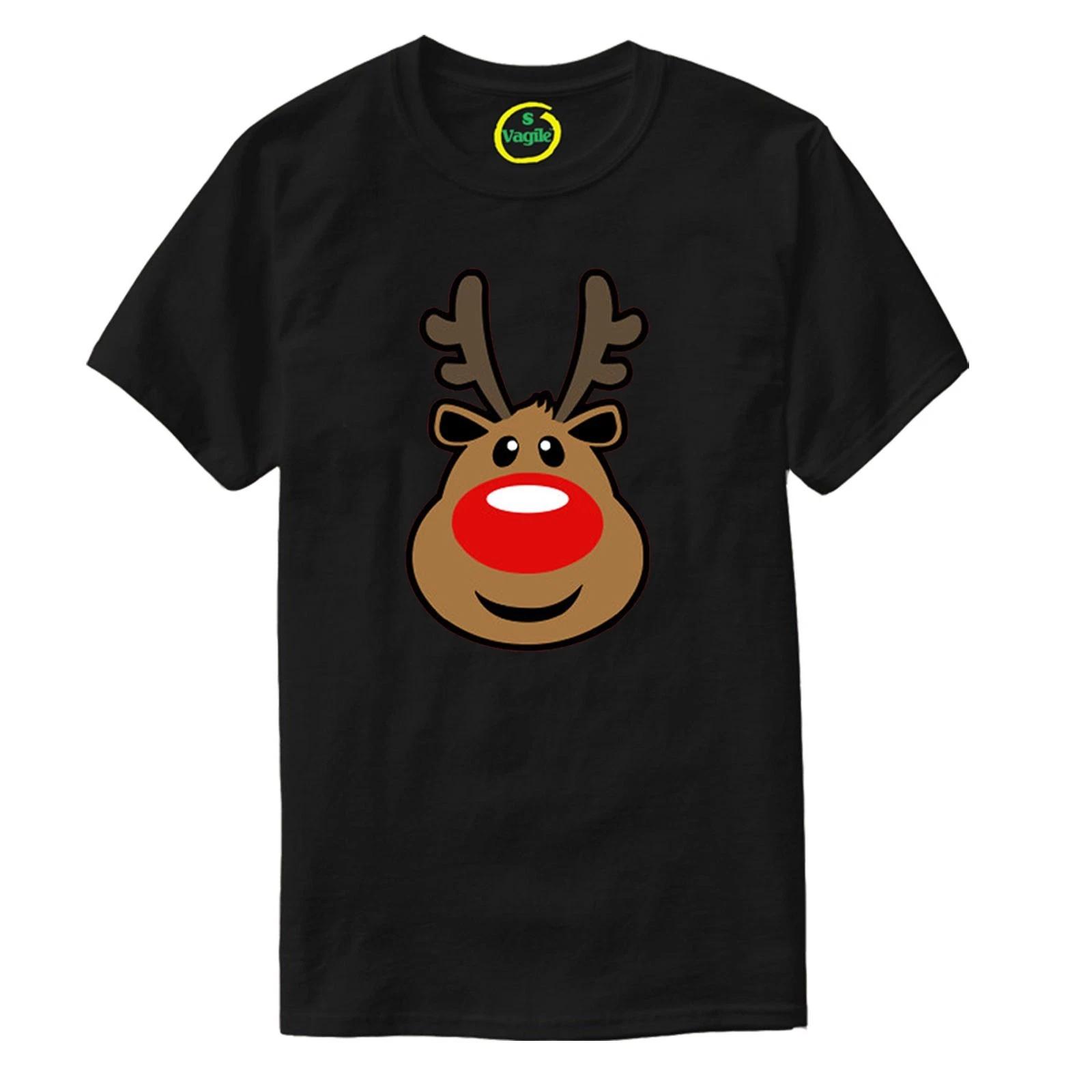 Kids Adult Christmas Reindeer Funny Tee Work Party Night Out Xmas Rudolf T Shirt 130
