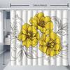 1pc yellow flowers shower curtain with metal grommets, polyester bath curtain widow curtain bathroom decor & accessories