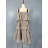 Foreign Trade Order Za's High-Quality Texture Sequins Shiny Patchwork Chiffon Frill A Word Big Hemline Square Collar Dress