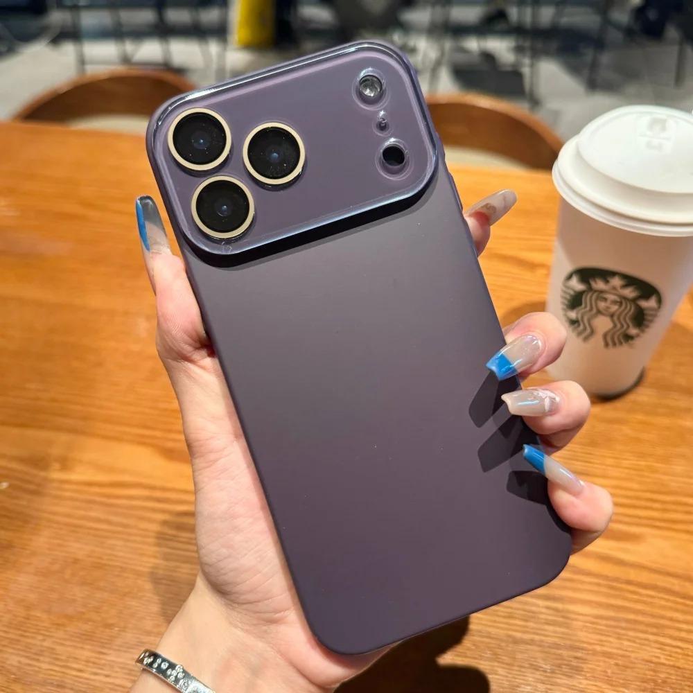 Luxury Matte Skin Feel Shockproof Phone Case For iPhone 17 16 15 14 Plus 13 12 Pro Max 17Pro Air Glass Camera Lens Protect Cover