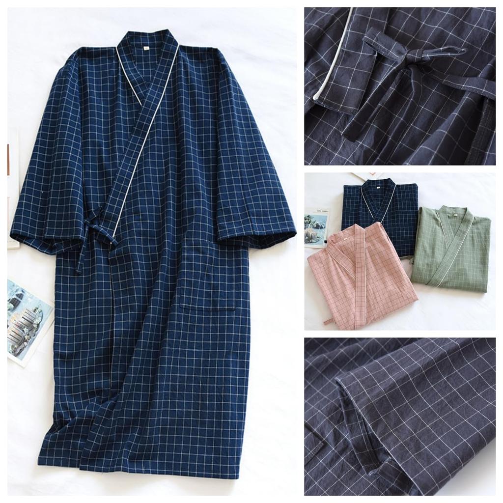 Stylish and Popular Cotton Pajamas for Perfect As a Kimono Suitable for Nursing Hospital Elderly and Perfect for and Men. Gift. Open-front Bathrobe,
