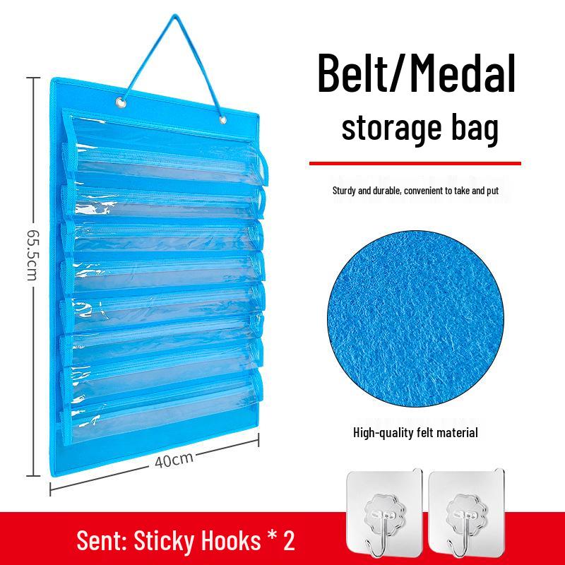 Filz Kampfsportgürtel & Medaillen Wanddisplay-Halterung - Staubdicht zum Aufhängen für 8-10 Taekwondo-Gürtel