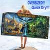 World of Warcraft Print Beach Towel, Large Soft Quick Dry Towel for Beach Camping Swimming