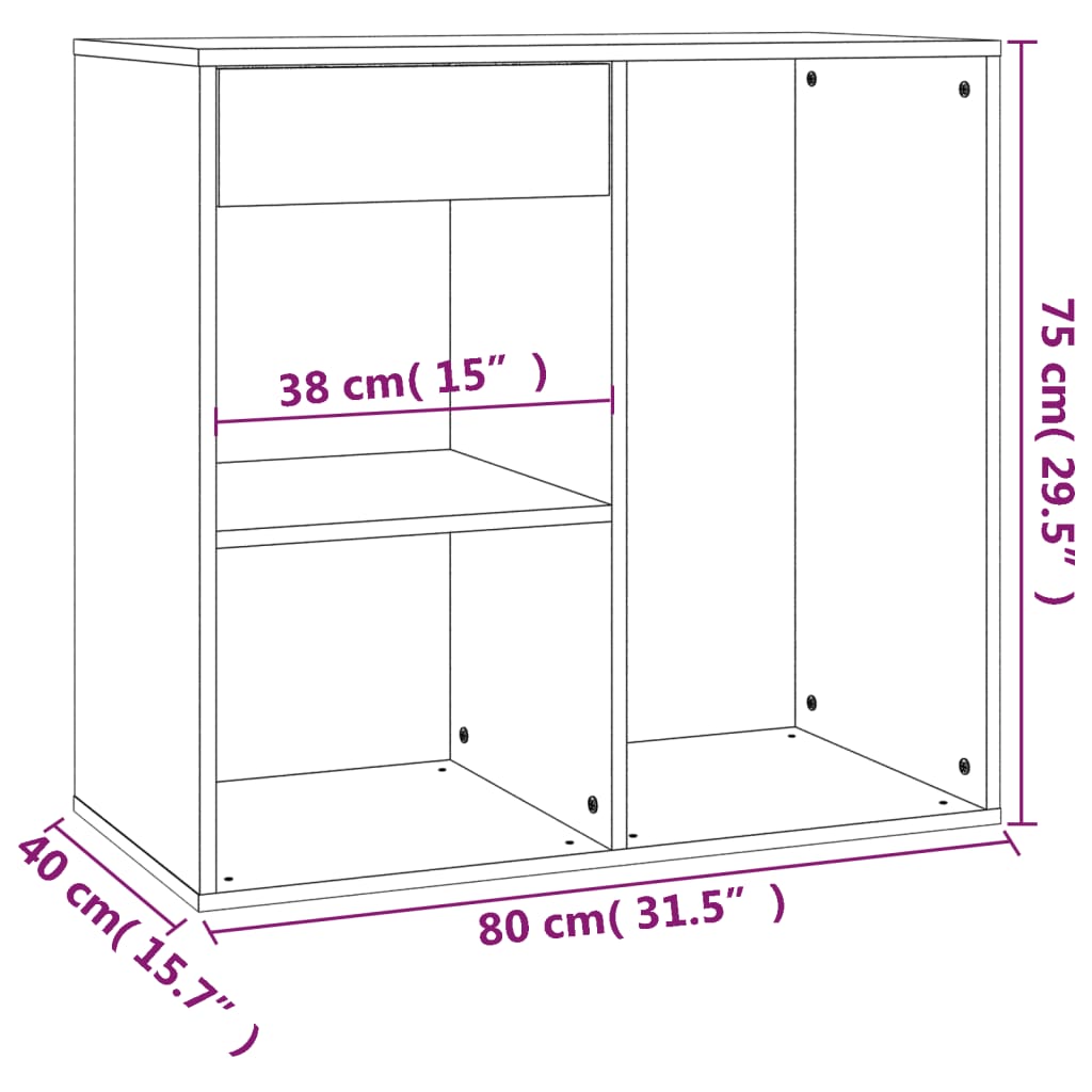Vidaxl Cosmetic Cabinet, Concrete Grey, 80X40X75 Cm