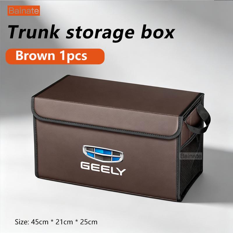 Car Trunk Storage Box, For GEELY GX2 GC2 GC6 Ck BINYUE BOYUE Emgrand EMGRAND PU Pickup, Leather Stowing Tidying Bag Accessories