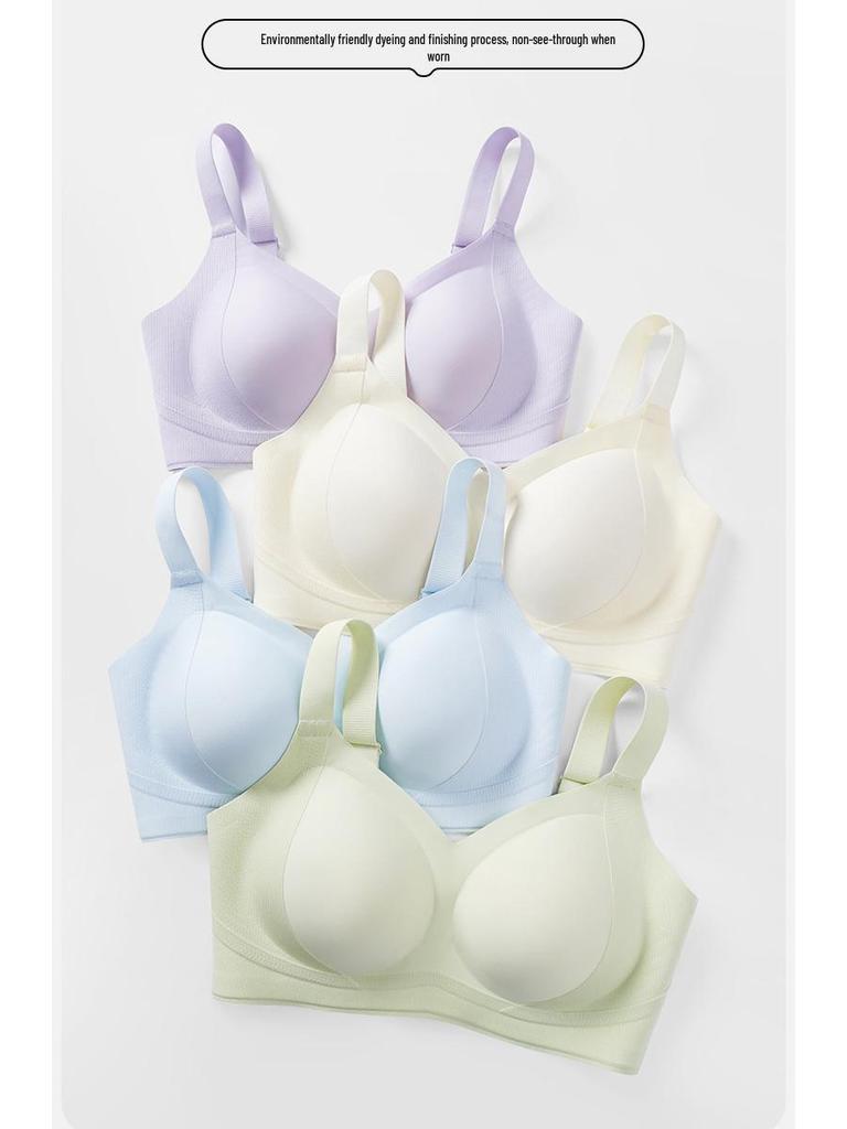 B-E Cup Plus Size Seamless Antibacterial Bra with Side Support for Women