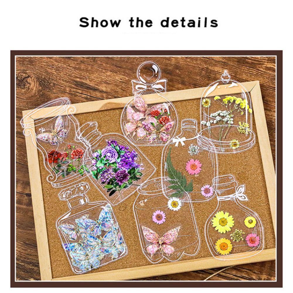 20PCS DIY PET Stickers Transparent DIY Book Marks High Quality Homemade Plant Specimens  Students