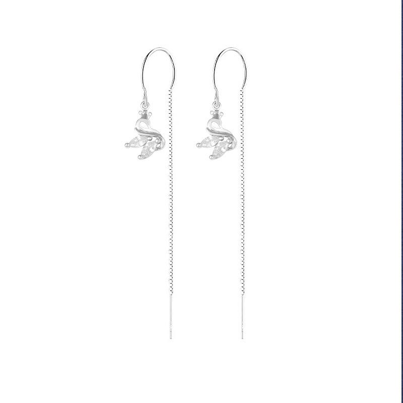 S925 Sterling Silver Swan Tassel Earrings - 2026 Korean Style: Long, Versatile, Fashionable for Women