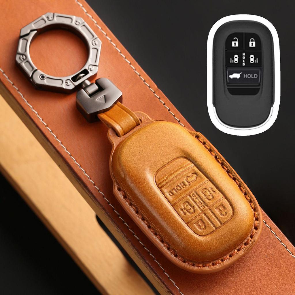 2024 Honda Odyssey & Elysion Key Cover: Genuine Leather Remote Control Case with Buckle.