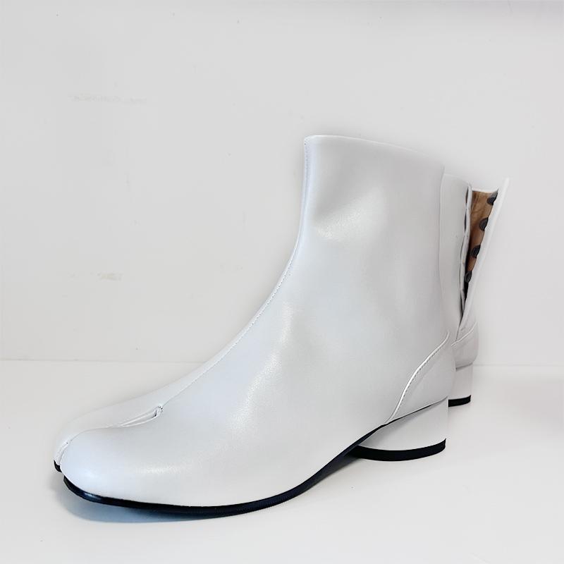 Brand Design Tabi Boots Split Toe Chunky High Heel Women Boots Leather  Mujer Fashion Autumn Women Shoes Botas Mujer