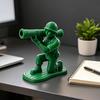 3D Printed Man Pen Holder Kneeling Soldier Grim Reaper Ninja Knight Warrior Statue of Liberty Pencil Stand Home Office Decoration Ornament