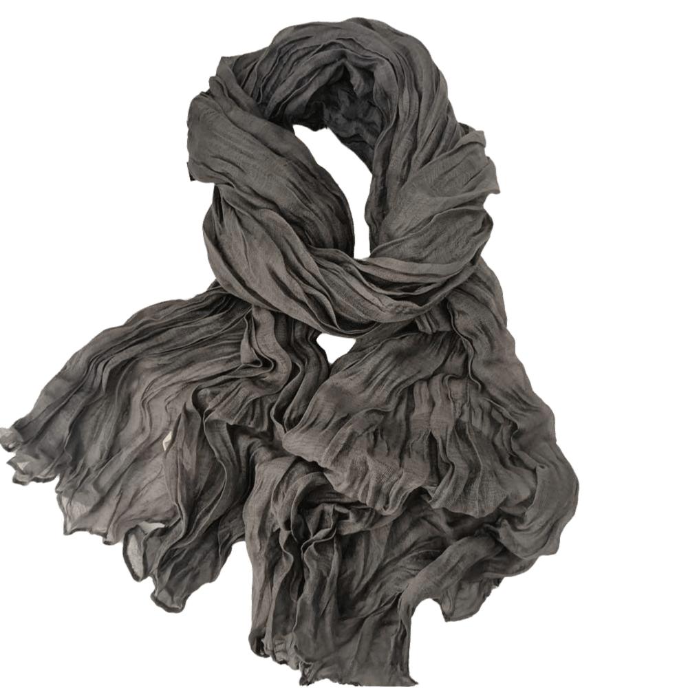 Retro Pleated Printed Scarf Luxury Brand Designer Long Shawl Wrap For Spring Autumn Winter