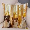 Printed Pet Animal Cushion Cover Scotland Border Collie Soft Plush Pillowcase Decor Cute Dog Pillow Case for Sofa Car