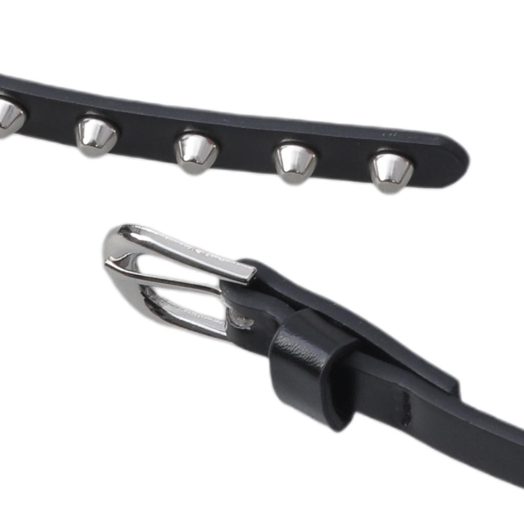 Rivet Studded Belt for Lady DoubleLoop Waist Belt Fashion Narrow Pin Buckle Waistband Jeans Pants Belt Women Accessories