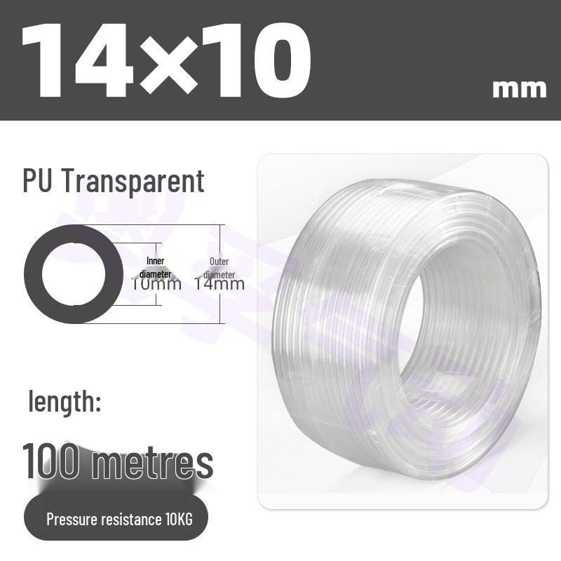 Transparent PU Air Hose for Compressors: Sizes 3-22mm