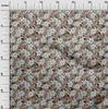 oneOone Cotton Flex Brown Fabric Floral Retro Sewing Craft Projects Fabric Prints By Yard 40 Inch