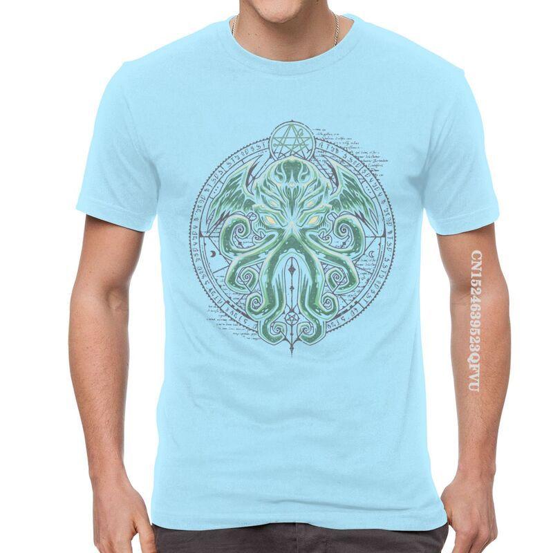 Great Cthulhu T Shirts Men Fashion T Shirt Cotton Oversized Horror Movie Lovecraft Tshirt Unique Tees Tops Fast Shipping