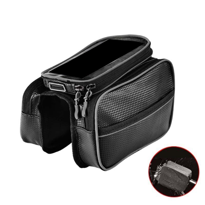 

Large Capacity Waterproof Bicycles Front Top Tube Pouch Pannier Bike Phone Mount Holder Handlebar Bag with Touch Screens чёрный