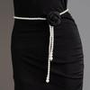 Women's Elegant Pearl Cloth Flowers Sweet and Fashionable Elegant Camellia Waist Chain Texture Hanfu Dress Decorative Belt
