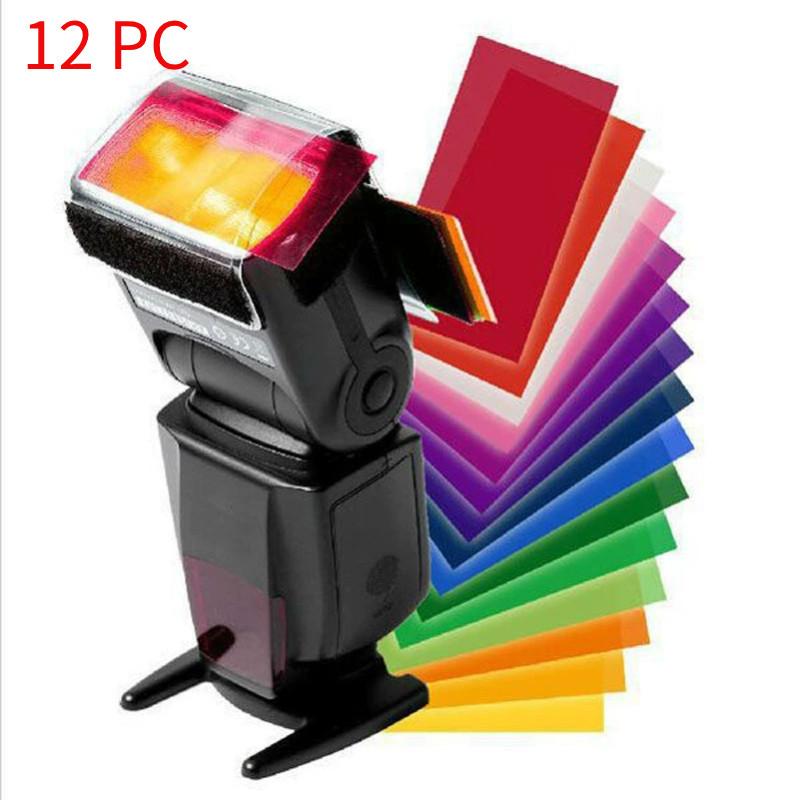 Colors 12 Gel Filter Flash Diffuser Soft Box Studio Lighting Filter Camera For