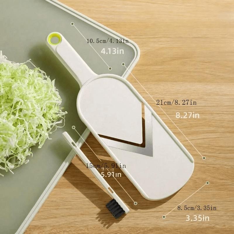 

White Cabbage Shredder with Handle, Stainless Steel Blade Manual Vegetable Slicer for Coleslaw & Salads, Easy-Clean Mandoline