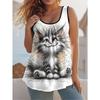 Summer Creative Animal Series Color Printed Women's Sleeveless Vest Casual Loose Comfortable Vest