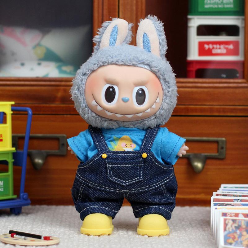 New Popular Labu Doll Clothes Pendant Fashion Denim Overalls Doll Clothes