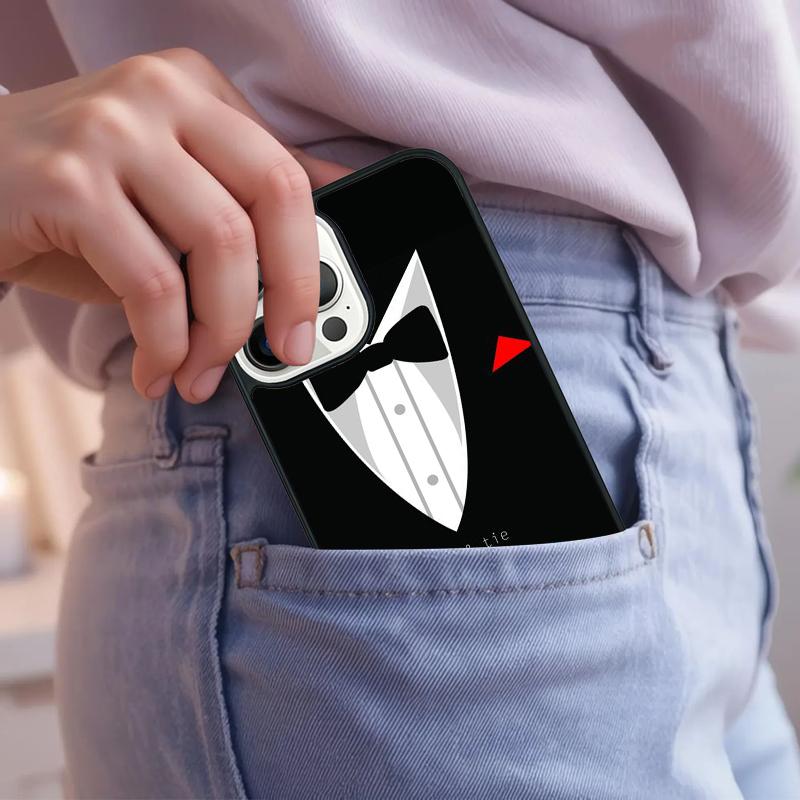 UBIERZ SIĘ PAN TIE KRAWAT KOK Telefon Etui Dla iPhone 17 Air 15 16e 14 13 Pro Max Coque 12 11 Pro Max PLUS Pokrowiec